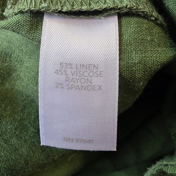 J. Jill Women's Ankle Pants Size S 6 Green Linen Blend Straight Coastal Grandma - Picture 8 of 8